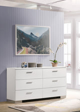 Felicity 9-Drawer Vanity Desk With Lighted Mirror Glossy White - Ella Furniture