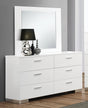 Felicity Rectangle Dresser Mirror Glossy White - Ella Furniture