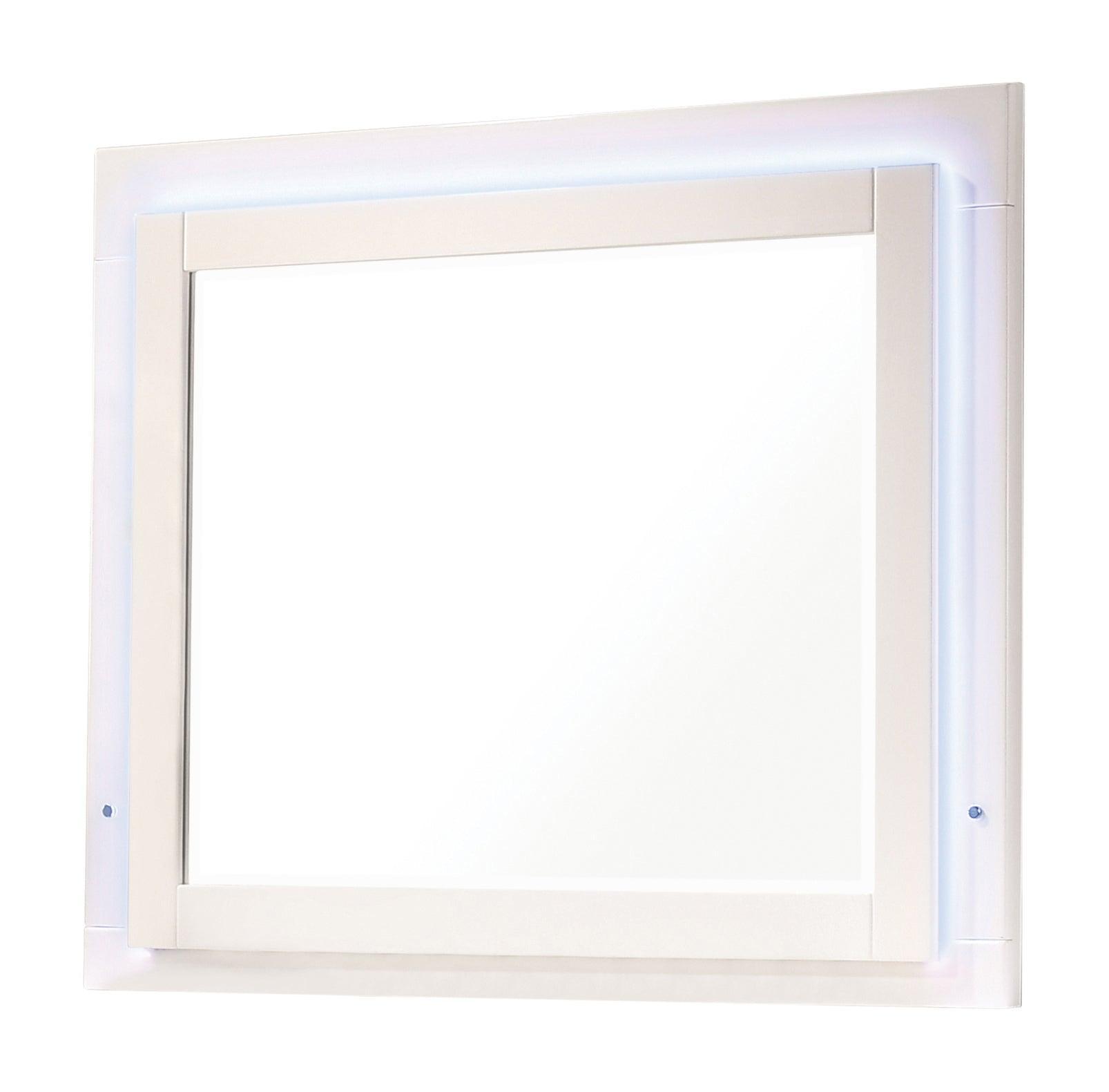 Felicity Rectangle Dresser Mirror Glossy White - Ella Furniture