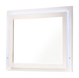 Felicity 9-Drawer Vanity Desk With Lighted Mirror Glossy White - Ella Furniture
