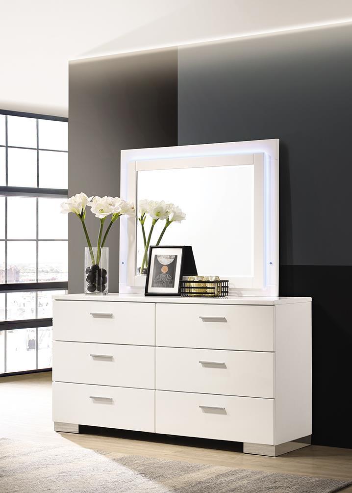 Felicity Neutral White LED Mirror - Ella Furniture