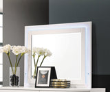 Felicity 9-Drawer Vanity Desk With Lighted Mirror Glossy White - Ella Furniture