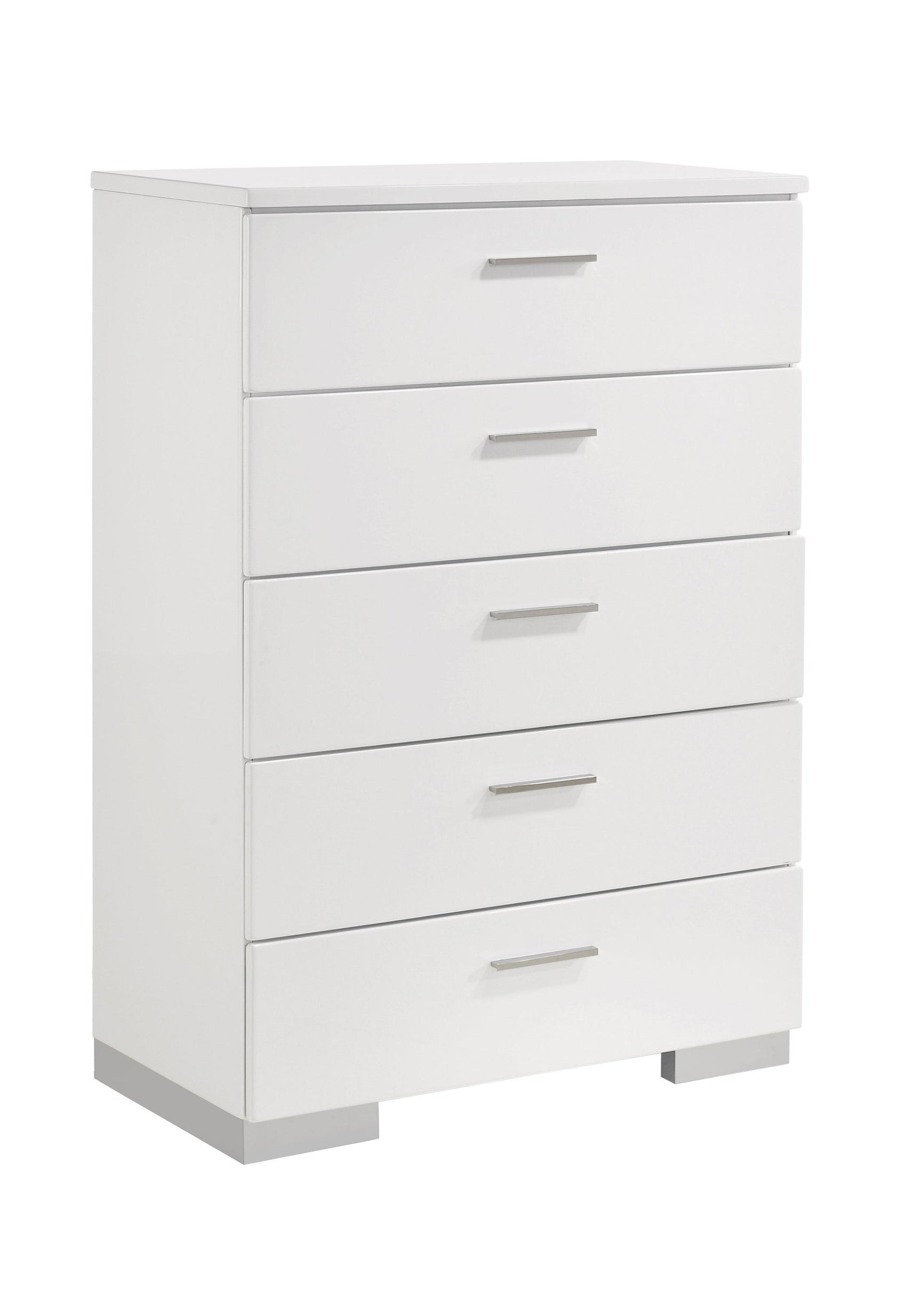 Felicity 6-Drawer Dresser Glossy White - Ella Furniture