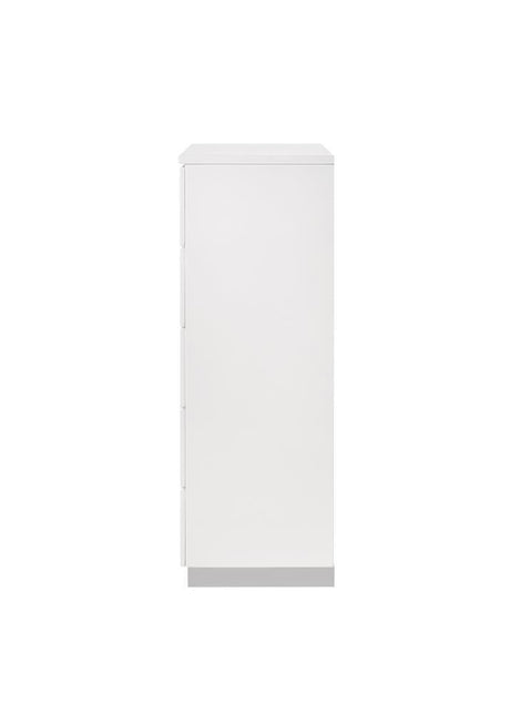 Felicity 5-Drawer Chest Glossy White - Ella Furniture
