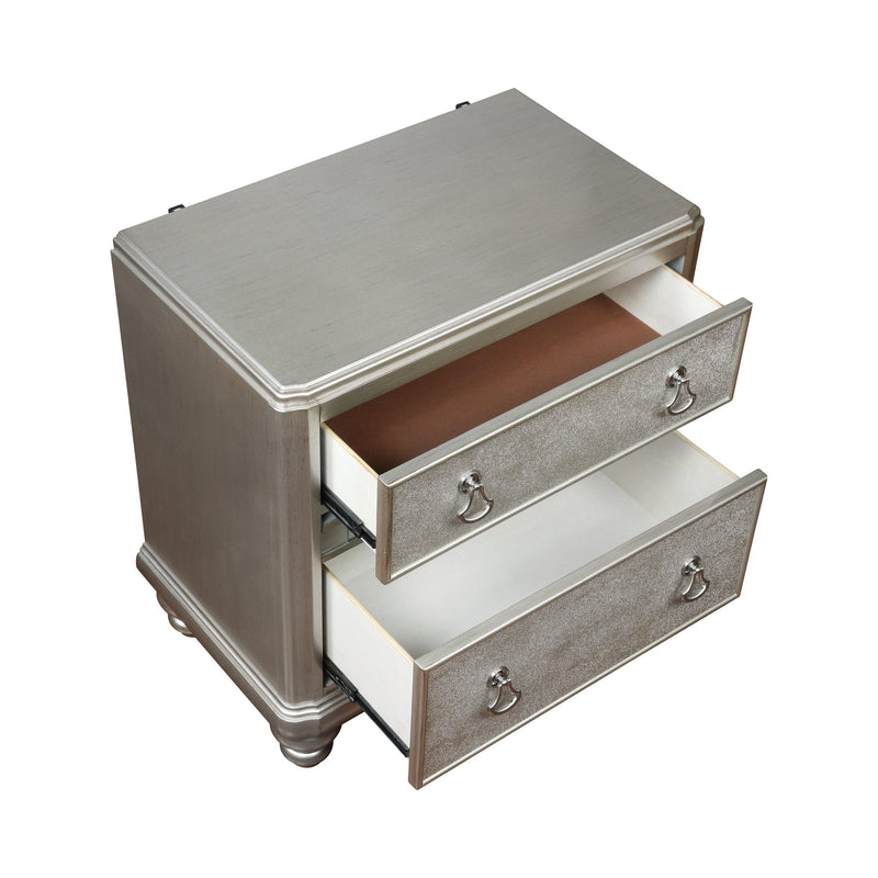 Bling Game Upholstered Storage Queen Bed Metallic Platinum - Ella Furniture