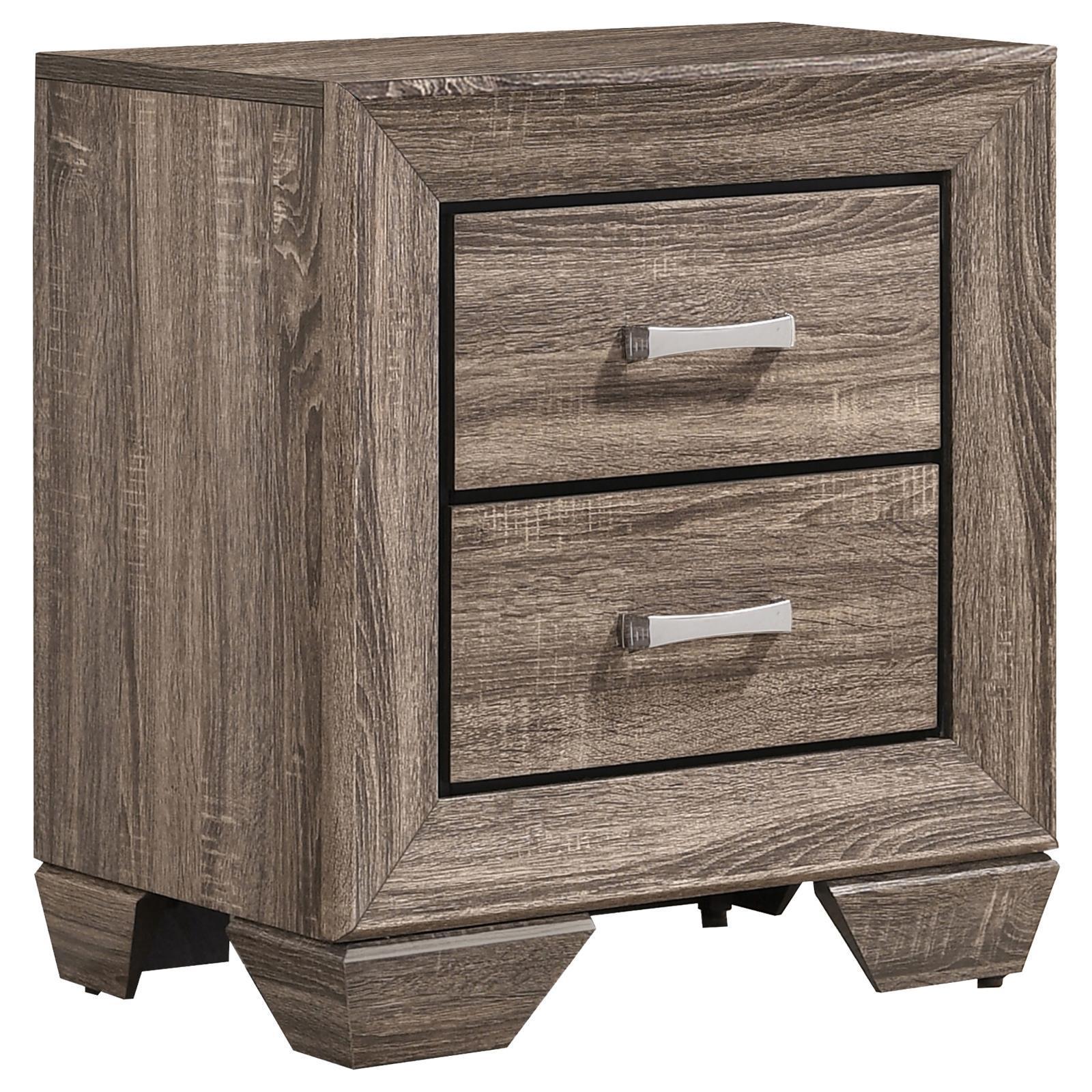 Kauffman 2-Drawer Nightstand Washed Taupe - Ella Furniture