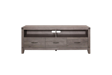 Woodrow Dark Modern Contemporary Traditional Metal Weathered Wood Storage Tv Console - Ella Furniture