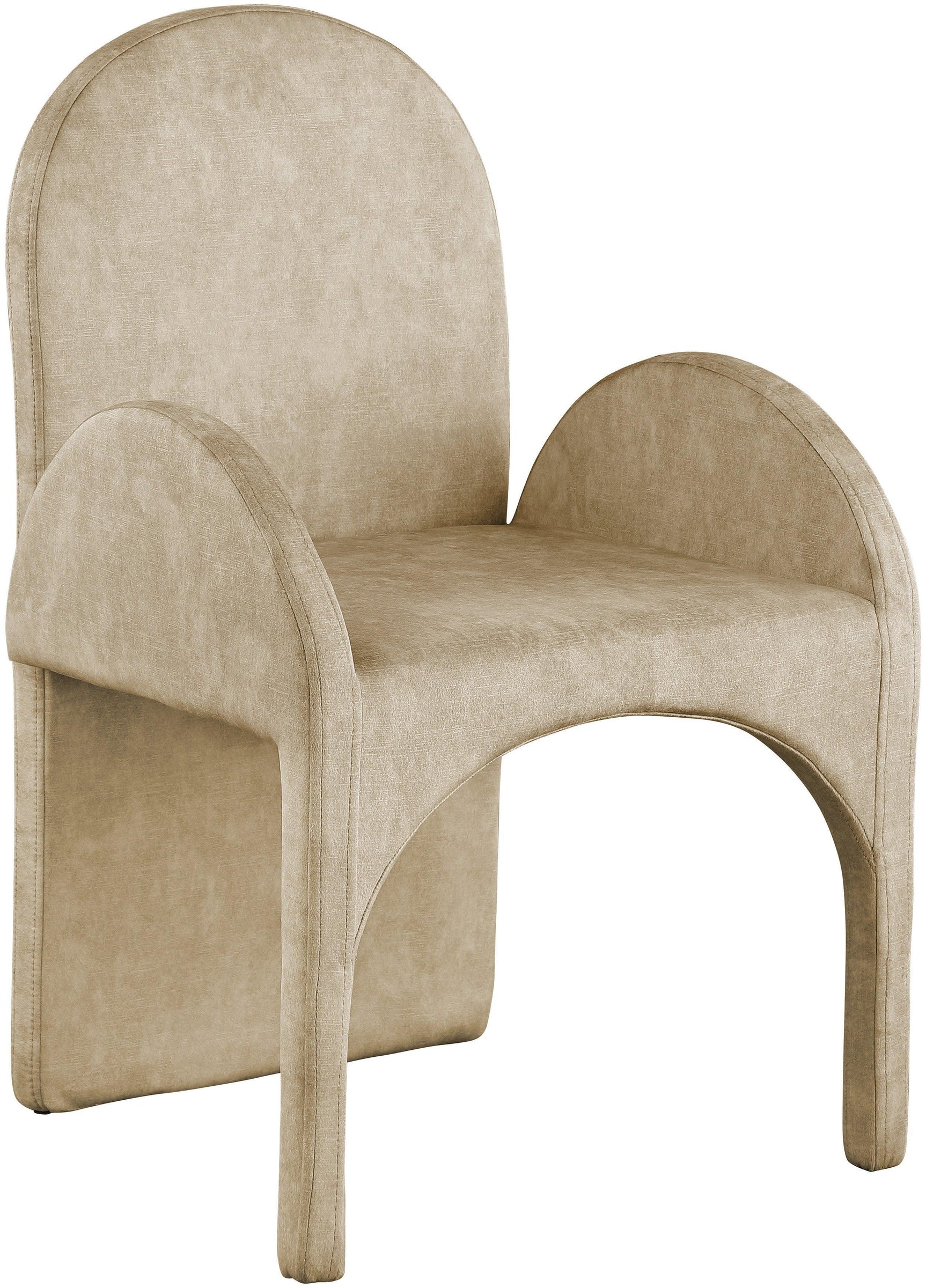 Summer Beige Velvet Dining Arm Chair - Ella Furniture