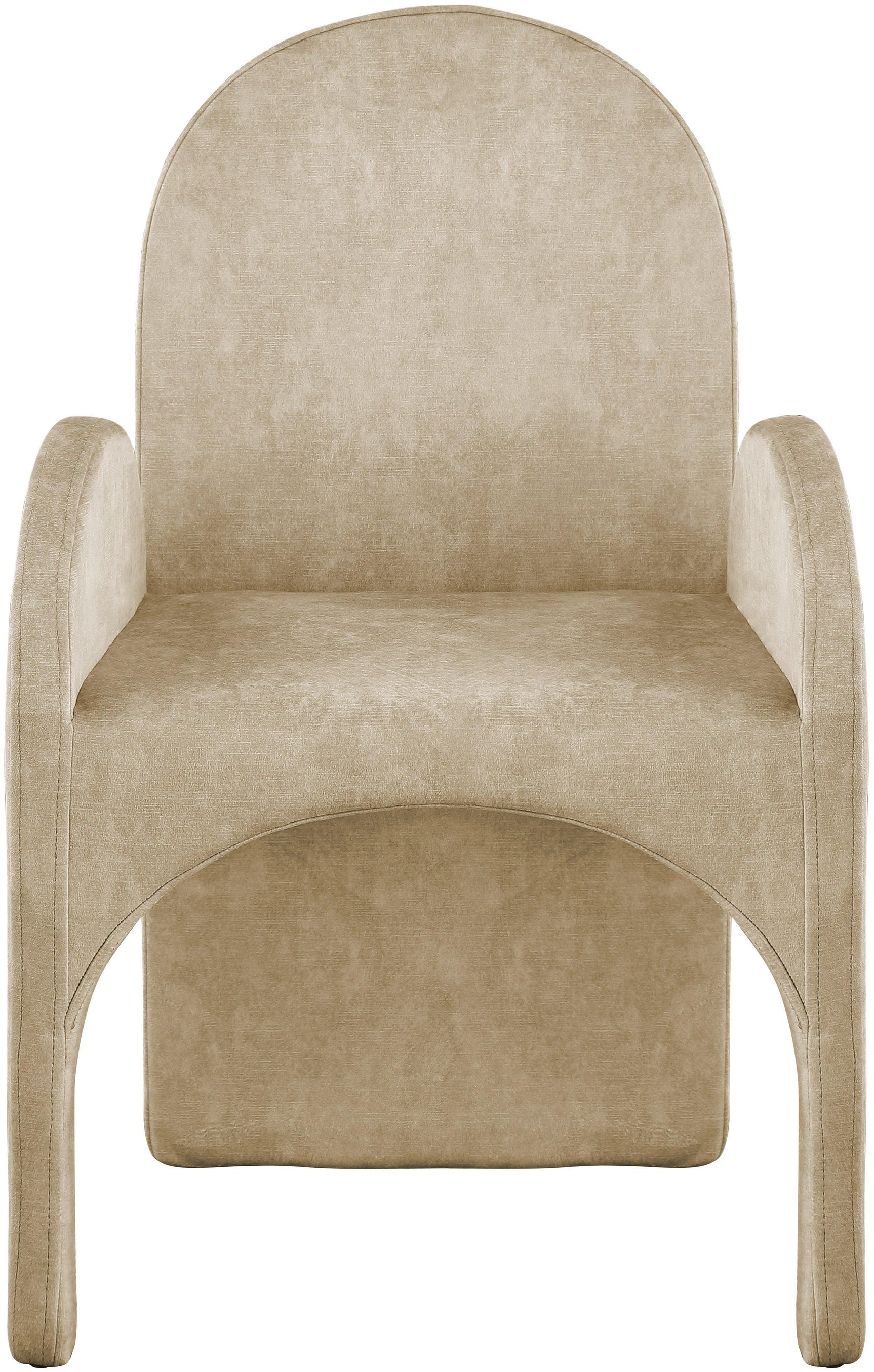 Summer Beige Velvet Dining Arm Chair - Ella Furniture