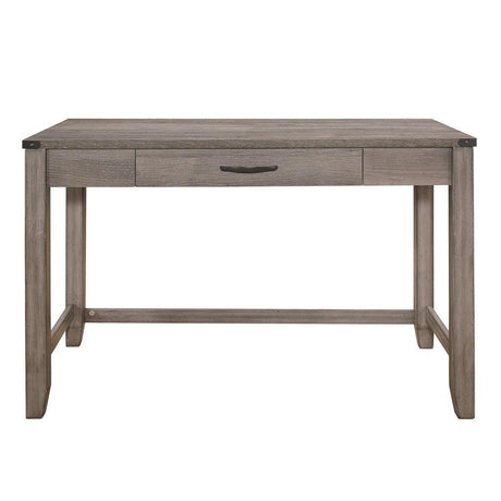 Woodrow Brownish Gray Finish Modern Sleek Premium Melamine Board Writing Desk 1 Dovetail Drawer - Ella Furniture
