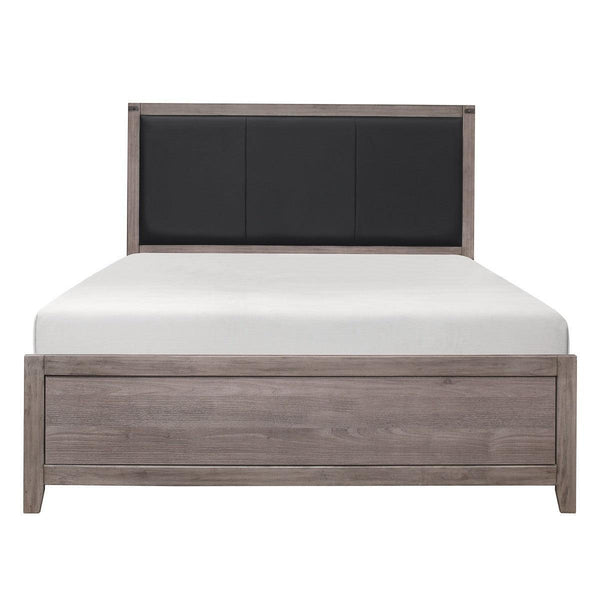 Woodrow Black Contemporary Melamine Board Engineered Wood Faux Leather Upholstered Queen Panel Bed - Ella Furniture