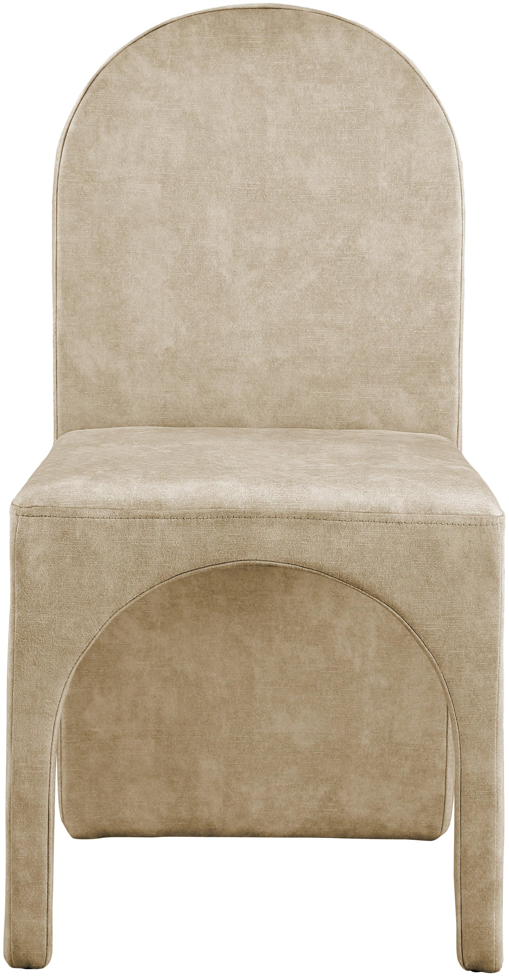 Summer Beige Velvet Dining Side Chair - Ella Furniture