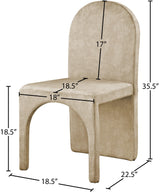 Summer Beige Velvet Dining Side Chair - Ella Furniture