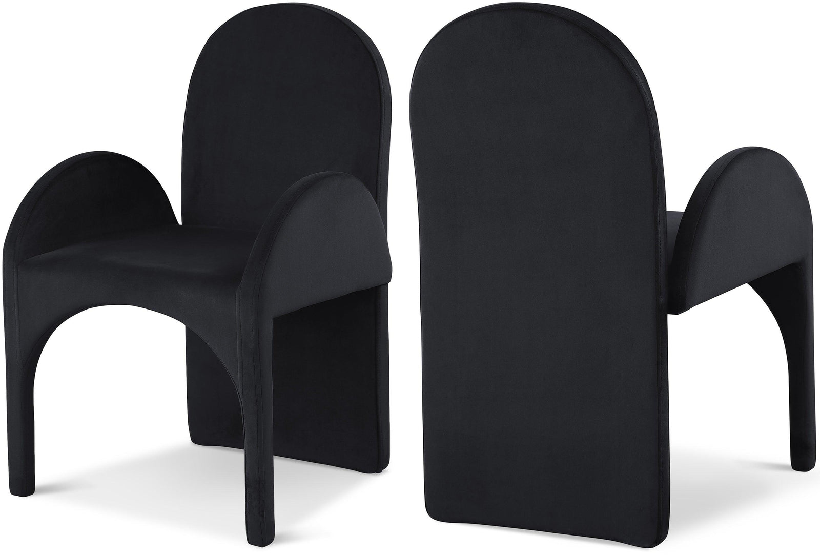 Summer Black Velvet Dining Arm Chair - Ella Furniture