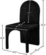 Summer Black Velvet Dining Side Chair - Ella Furniture