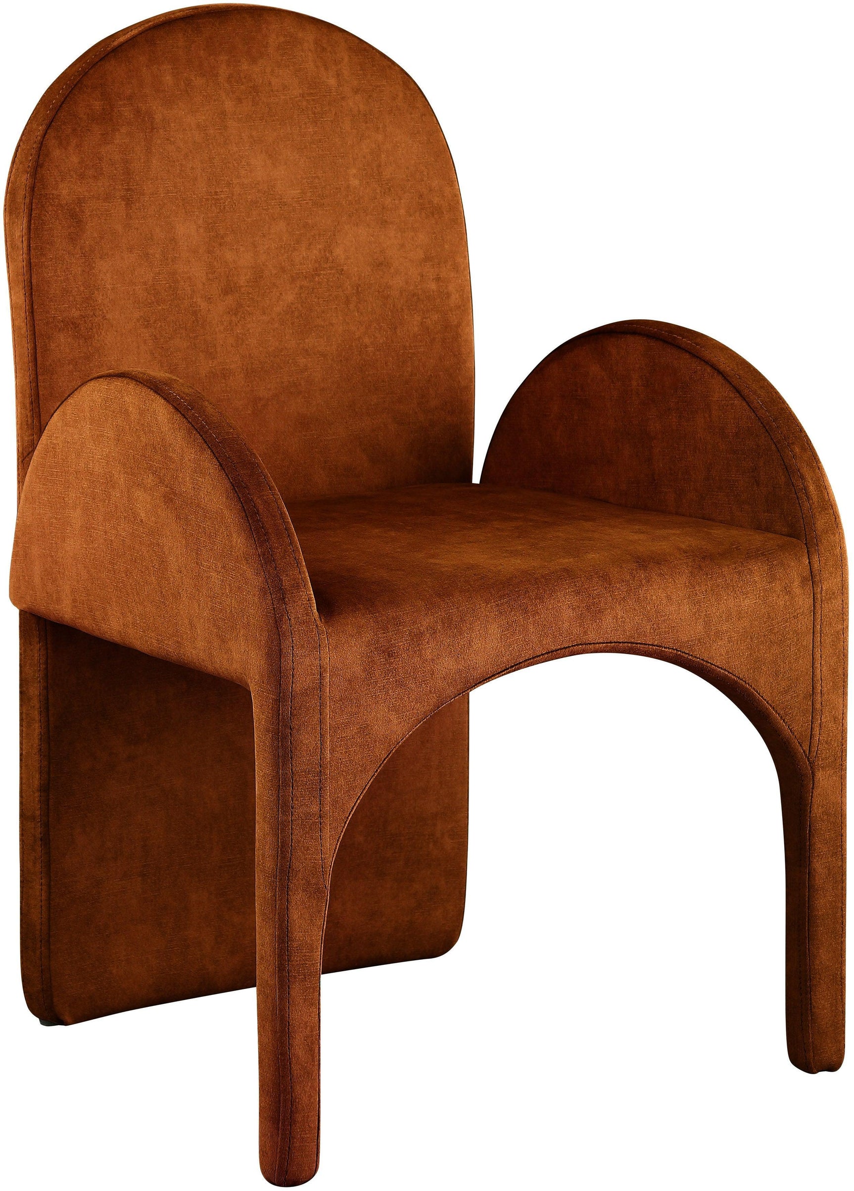 Summer Cognac Velvet Dining Arm Chair - Ella Furniture