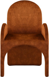 Summer Cognac Velvet Dining Arm Chair - Ella Furniture