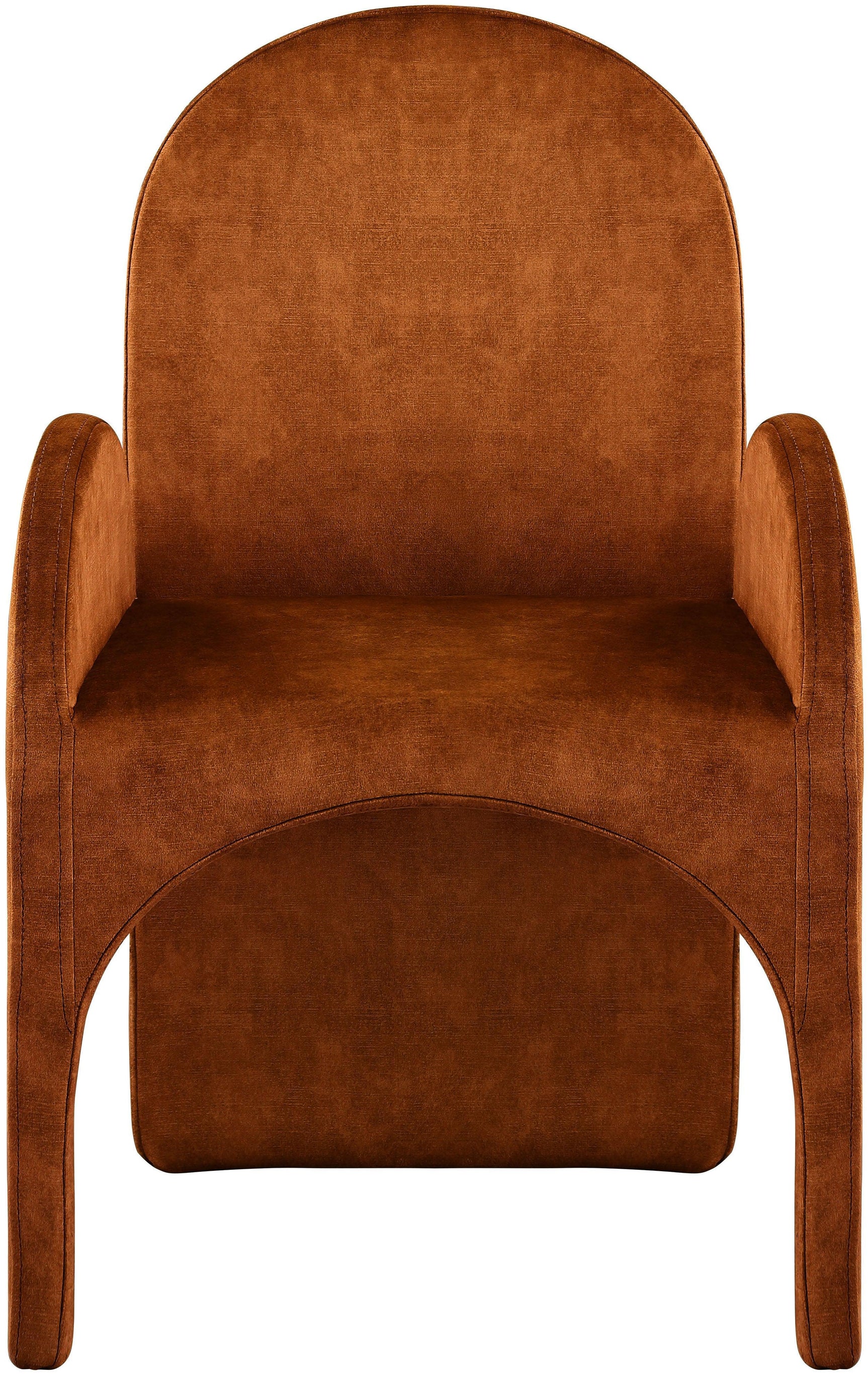 Summer Cognac Velvet Dining Arm Chair - Ella Furniture