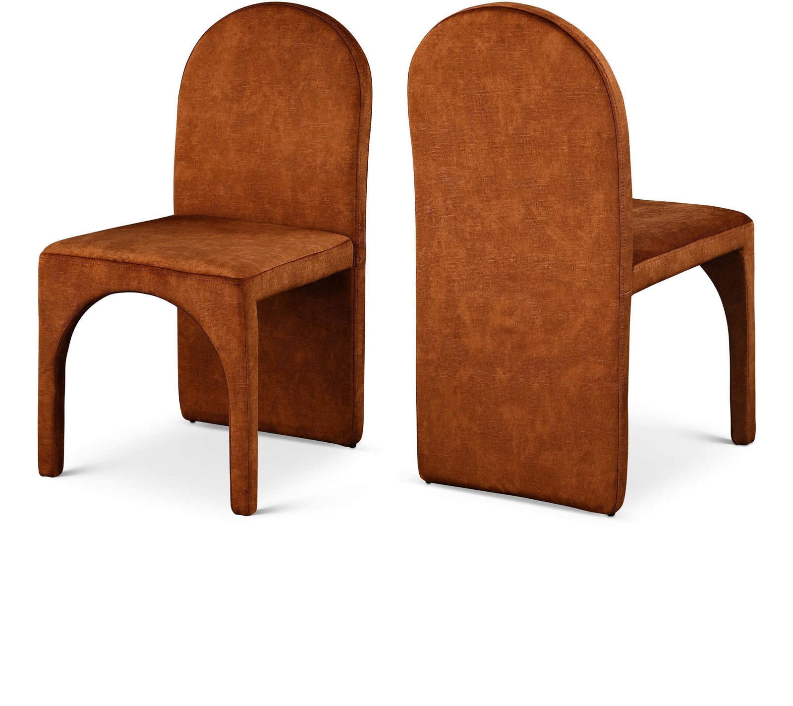 Summer Cognac Velvet Dining Side Chair - Ella Furniture