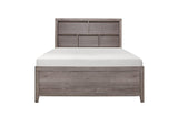 Woodrow Weather Wood Melamine Industrial Weathered Wood Metal Storage Panel Bedroom Set - Ella Furniture