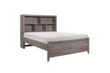Woodrow Weather Wood Melamine Industrial Weathered Wood Metal Storage Panel Bedroom Set - Ella Furniture