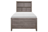 Woodrow Weather Wood Melamine Industrial Weathered Wood Metal Storage Panel Bedroom Set - Ella Furniture