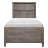 Woodrow Brownish Gray Modern Premium Melamine Board, Wood And Engineered Wood Twin Platform Bed - Ella Furniture