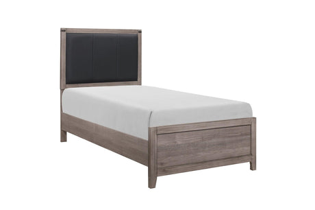 Woodrow Black Melamine Board Engineered Wood Faux Leather Upholstered Youth Panel Bedroom Set - Ella Furniture