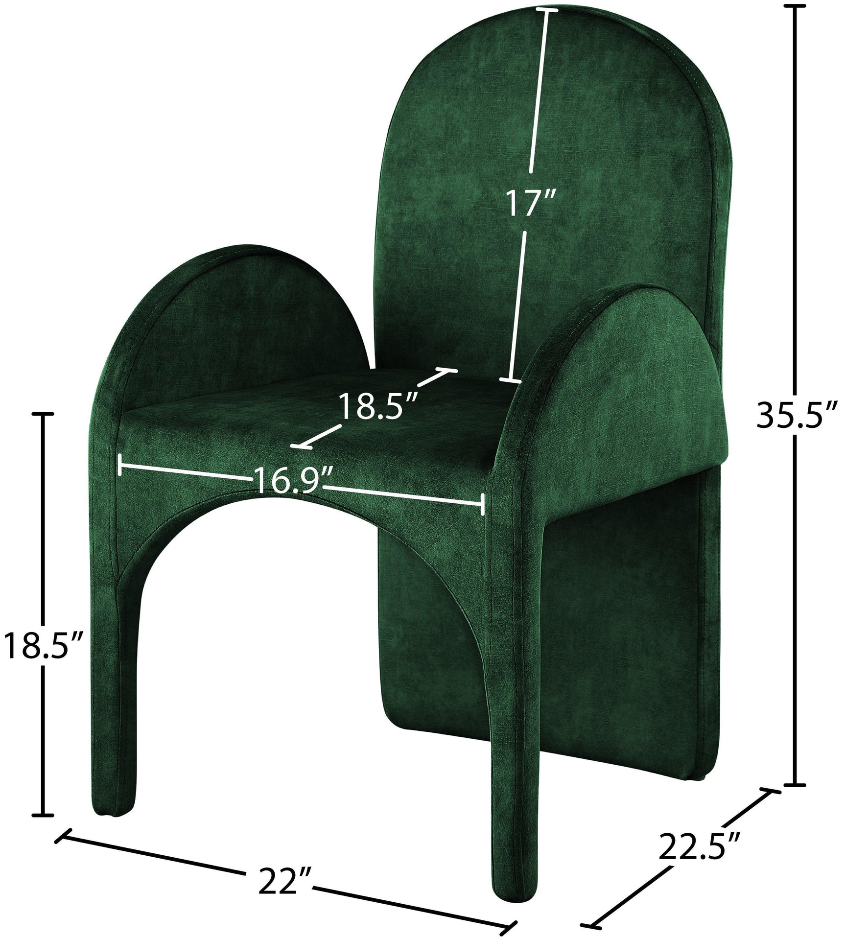 Summer Green Velvet Dining Arm Chair - Ella Furniture