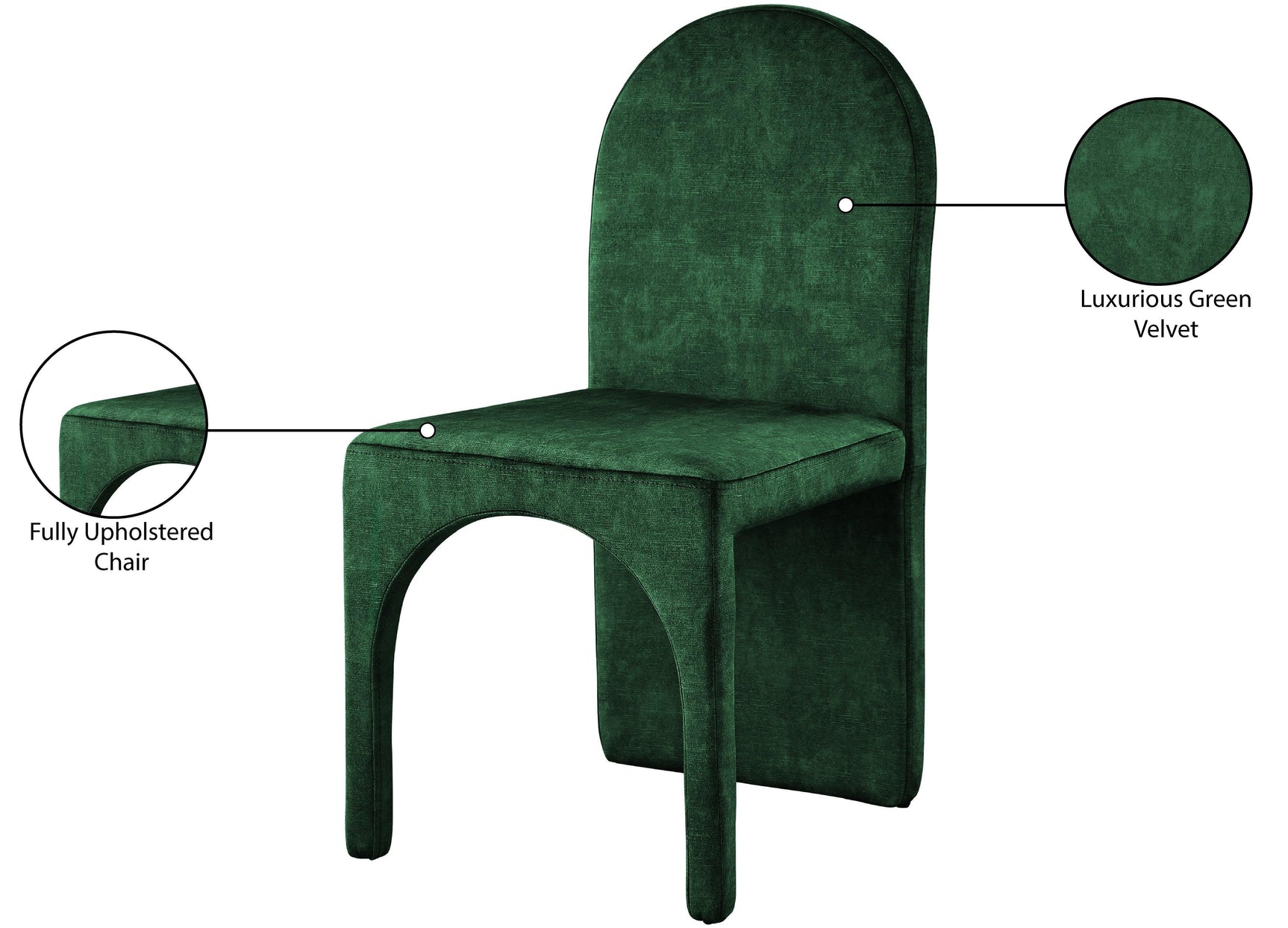 Summer Green Velvet Dining Side Chair - Ella Furniture