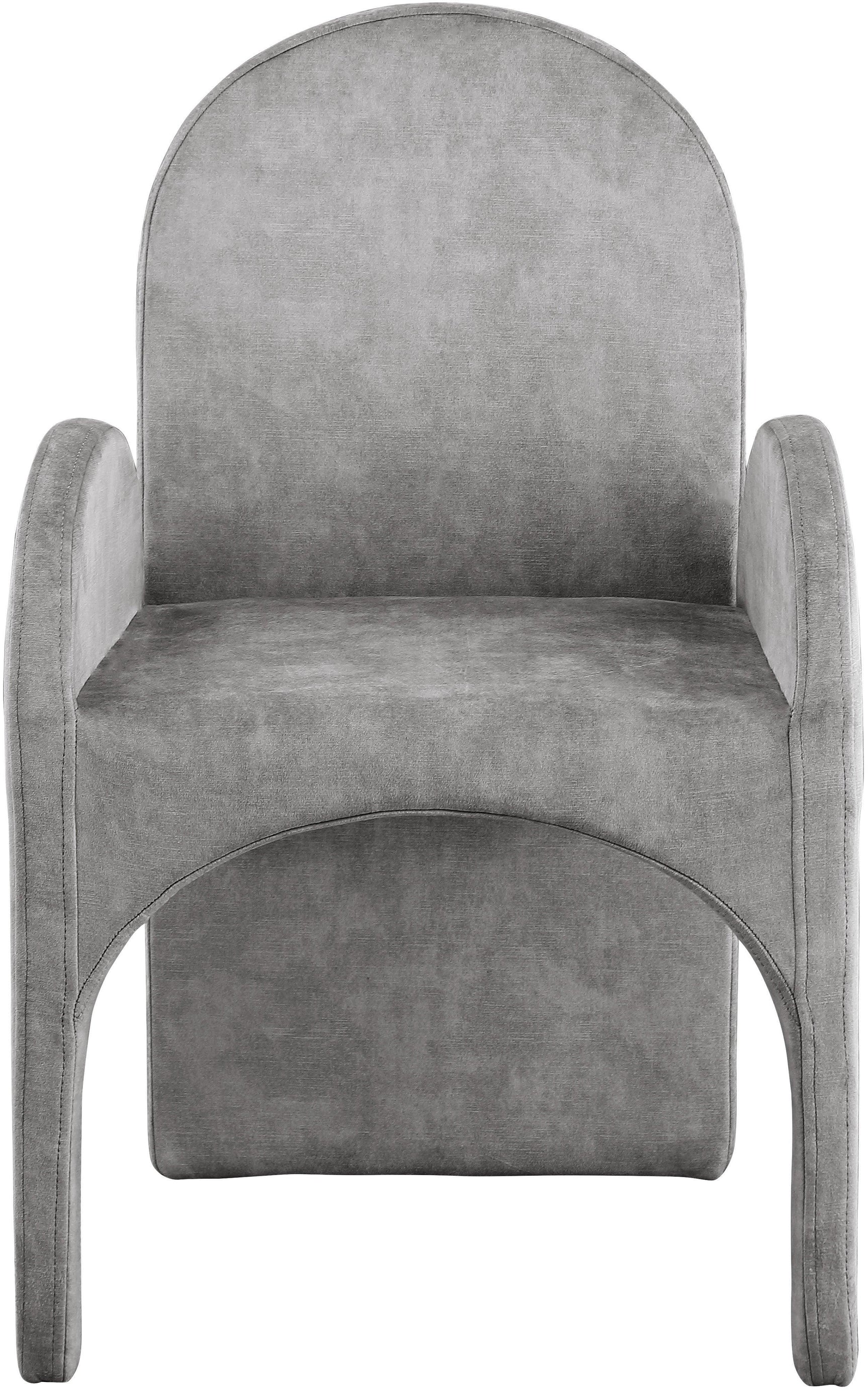 Summer Grey Velvet Dining Arm Chair - Ella Furniture