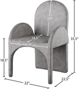 Summer Grey Velvet Dining Arm Chair - Ella Furniture
