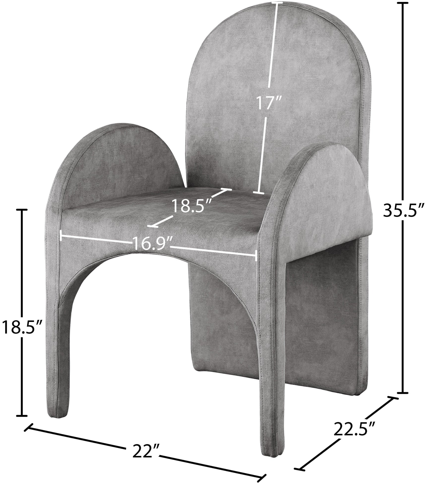 Summer Grey Velvet Dining Arm Chair - Ella Furniture