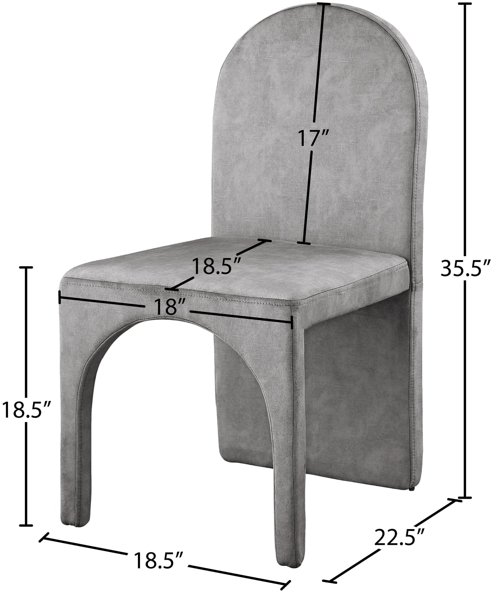 Summer Grey Velvet Dining Side Chair - Ella Furniture