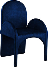 Summer Blue Velvet Dining Arm Chair - Ella Furniture