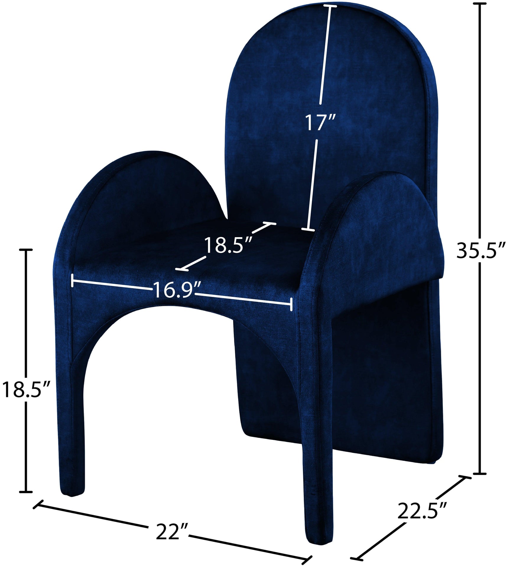Summer Blue Velvet Dining Arm Chair - Ella Furniture