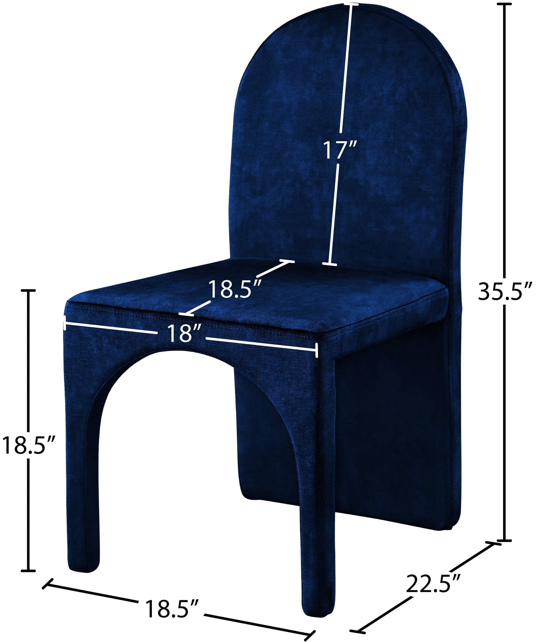 Summer Blue Velvet Dining Side Chair - Ella Furniture