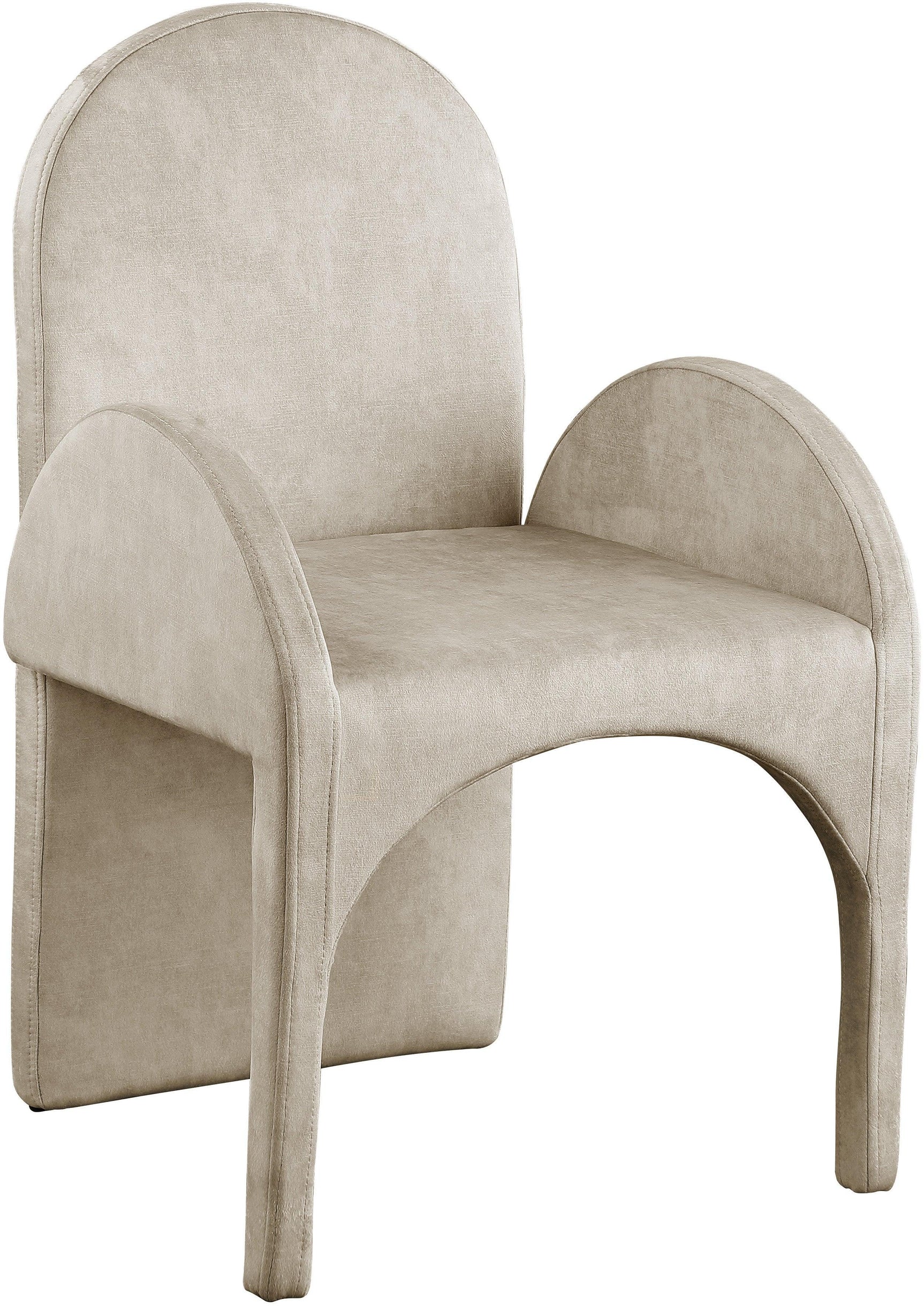 Summer Natural Velvet Dining Arm Chair - Ella Furniture