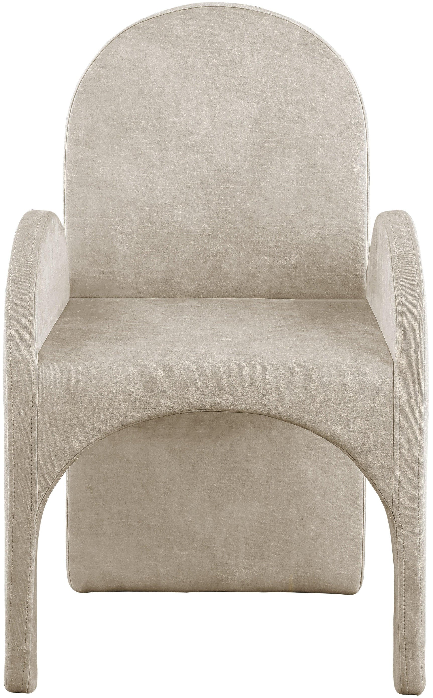Summer Natural Velvet Dining Arm Chair - Ella Furniture