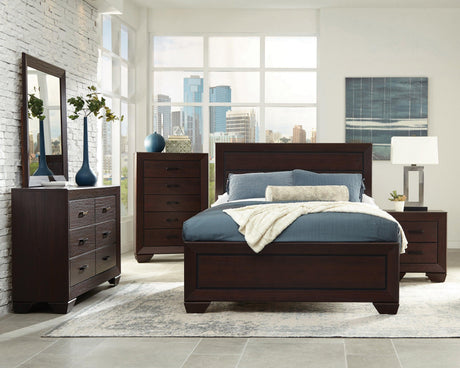 Kauffman Queen Storage Bed Dark Cocoa - Ella Furniture