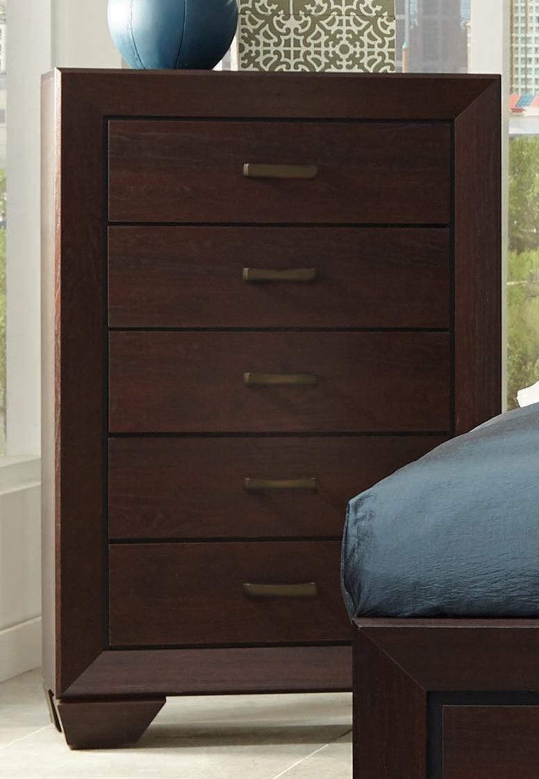 Kauffman Queen Storage Bed Dark Cocoa - Ella Furniture