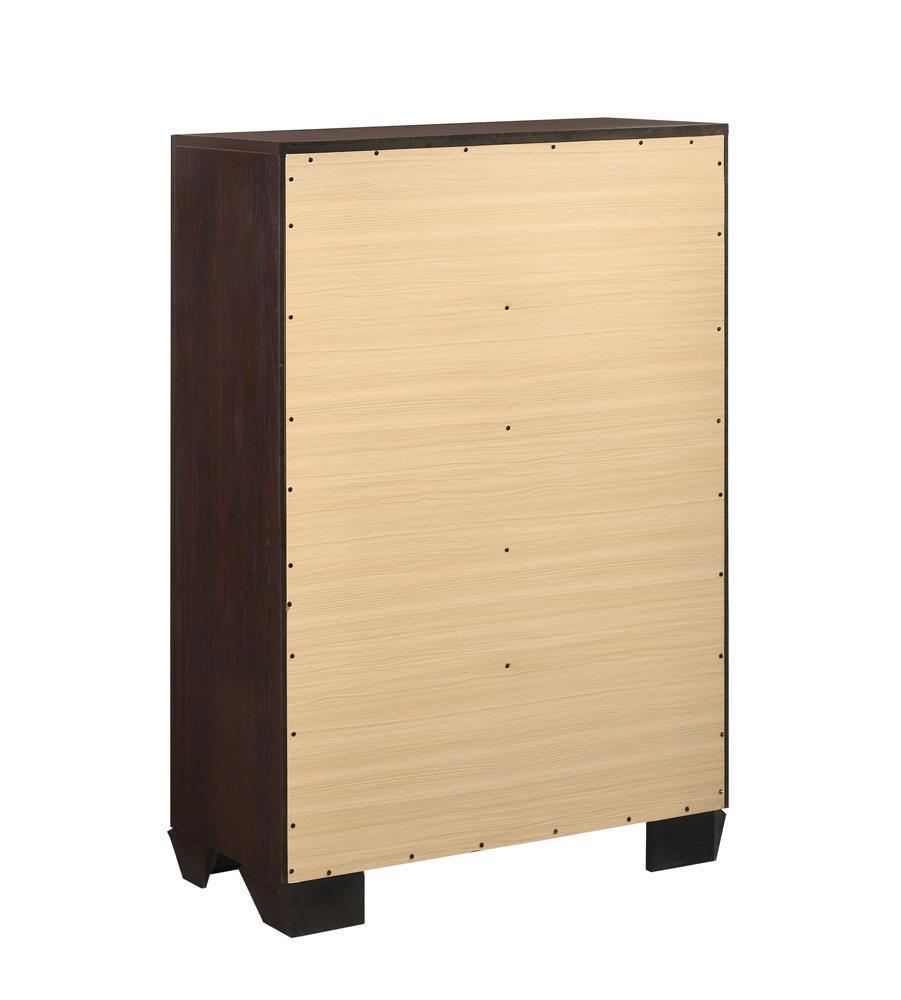 Kauffman 5-Drawer Chest Dark Cocoa - Ella Furniture