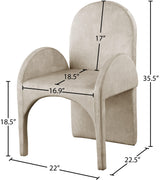 Summer Natural Velvet Dining Arm Chair - Ella Furniture