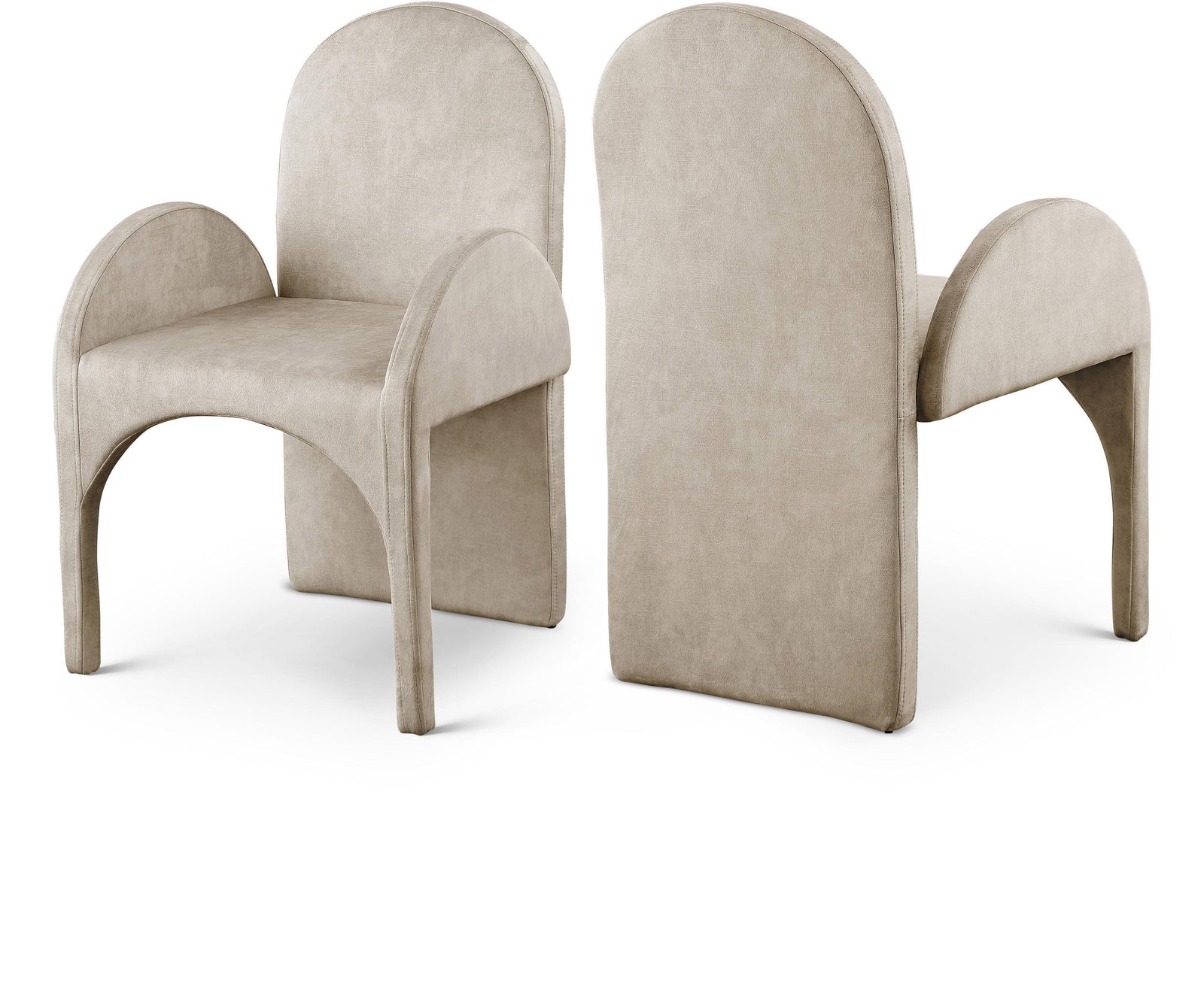Summer Natural Velvet Dining Arm Chair - Ella Furniture