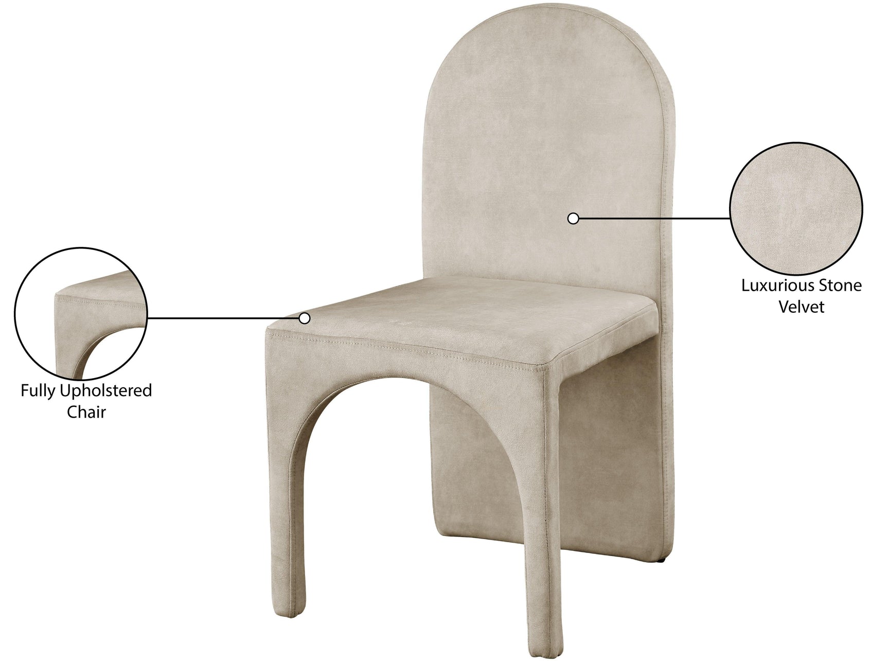 Summer Natural Velvet Dining Side Chair - Ella Furniture