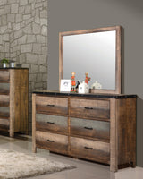 Sembene Rectangular Mirror Antique Multi-color - Ella Furniture