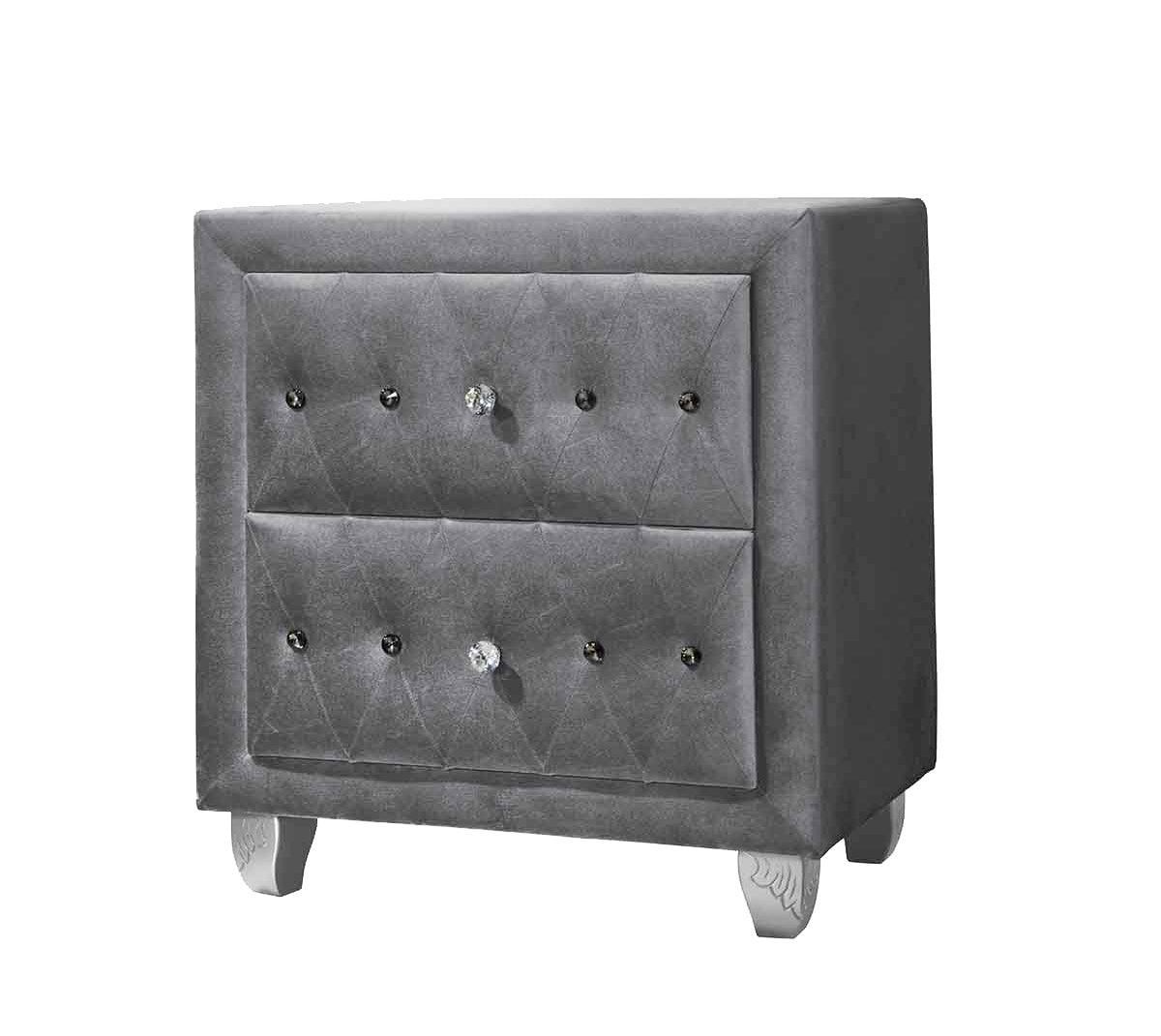 Deanna Queen Tufted Upholstered Bed Grey - Ella Furniture