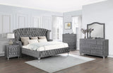 Deanna Queen Tufted Upholstered Bed Grey - Ella Furniture