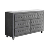 Deanna Queen Tufted Upholstered Bed Grey - Ella Furniture