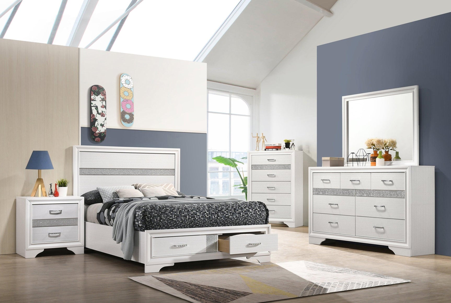 Miranda Full Storage Bed White - Ella Furniture